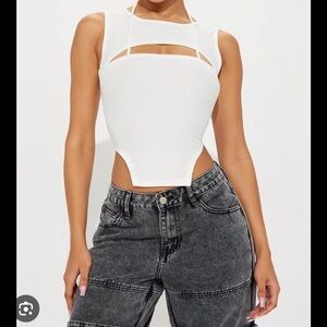 NWT White Cut-Out Sleeveless Top